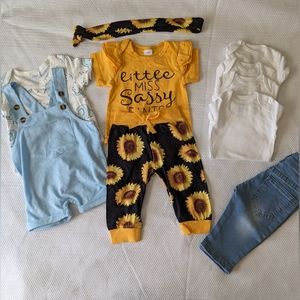 SHEIN Bundle Baby Lot of 10 pieces of clothing for babies size 3 to 6 months.